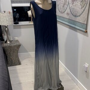 Sleeveless Ombre Maxi Dress - Navy to Gray